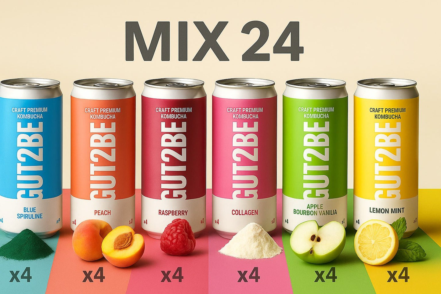 Kombucha Mix - 24x330 ml - es készlet - GUT2BE HungaryGut2beGUT2BE Hungary