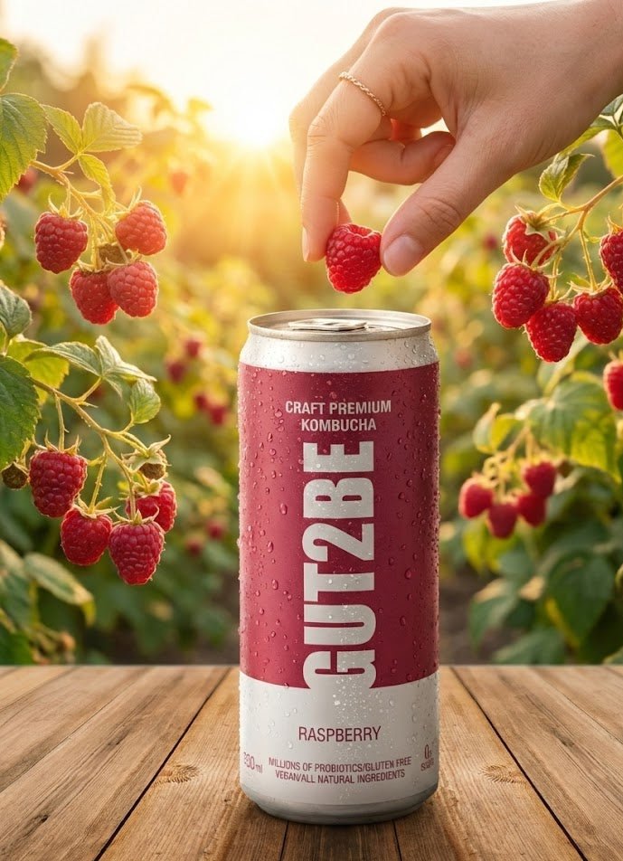 Kombucha málnával - 12x330 ml - es készlet - GUT2BE HungaryGut2beGUT2BE Hungary