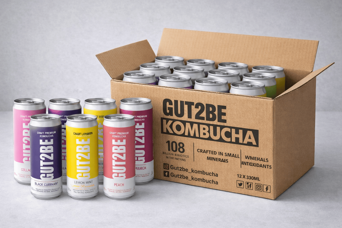 Kombucha Mix - 12x330 ml - es készlet - GUT2BE HungaryGut2beGUT2BE Hungary